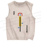 Unisex Bauhaus Bicycle Printed Washed Tank Top