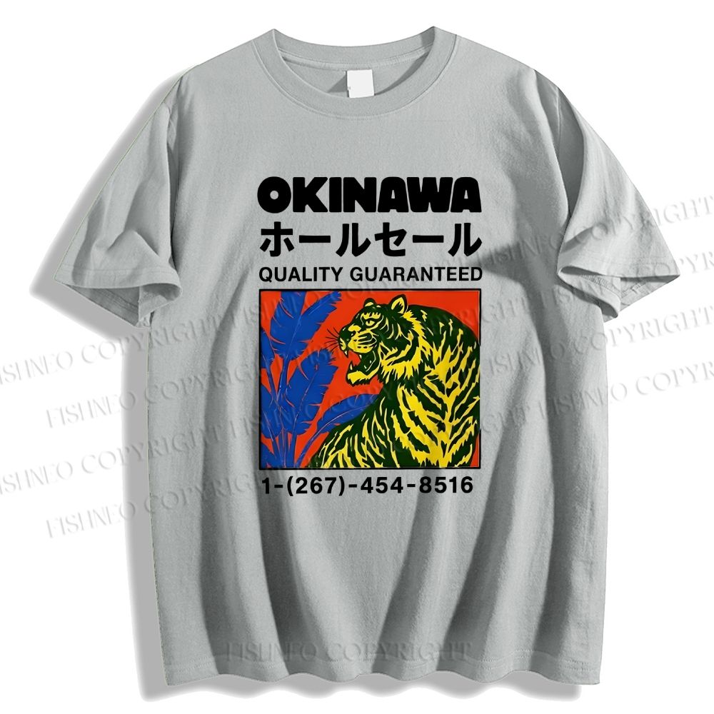 Unisex Classic Cotton Okinawa Tiger Printed T-shirt