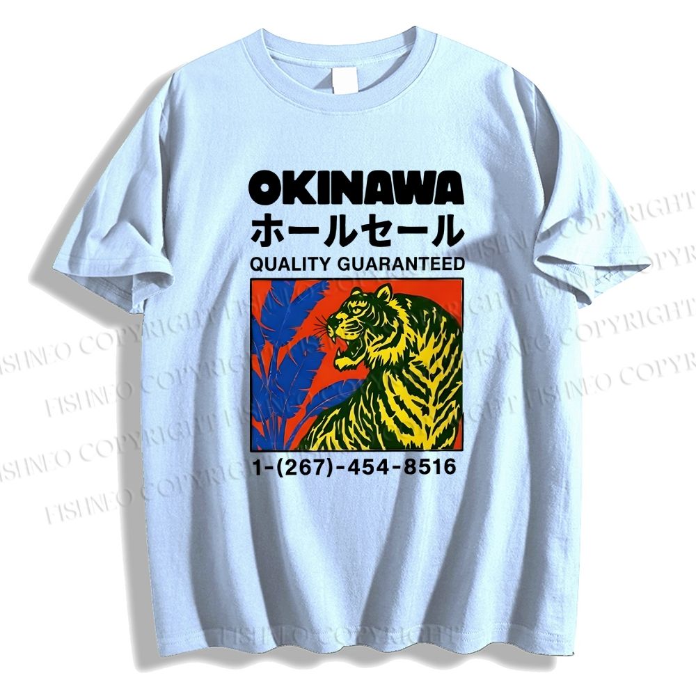 Unisex Classic Cotton Okinawa Tiger Printed T-shirt