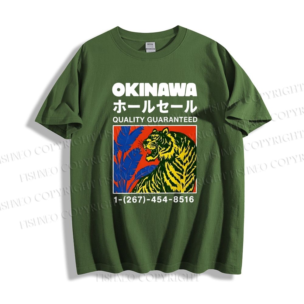 Unisex Classic Cotton Okinawa Tiger Printed T-shirt