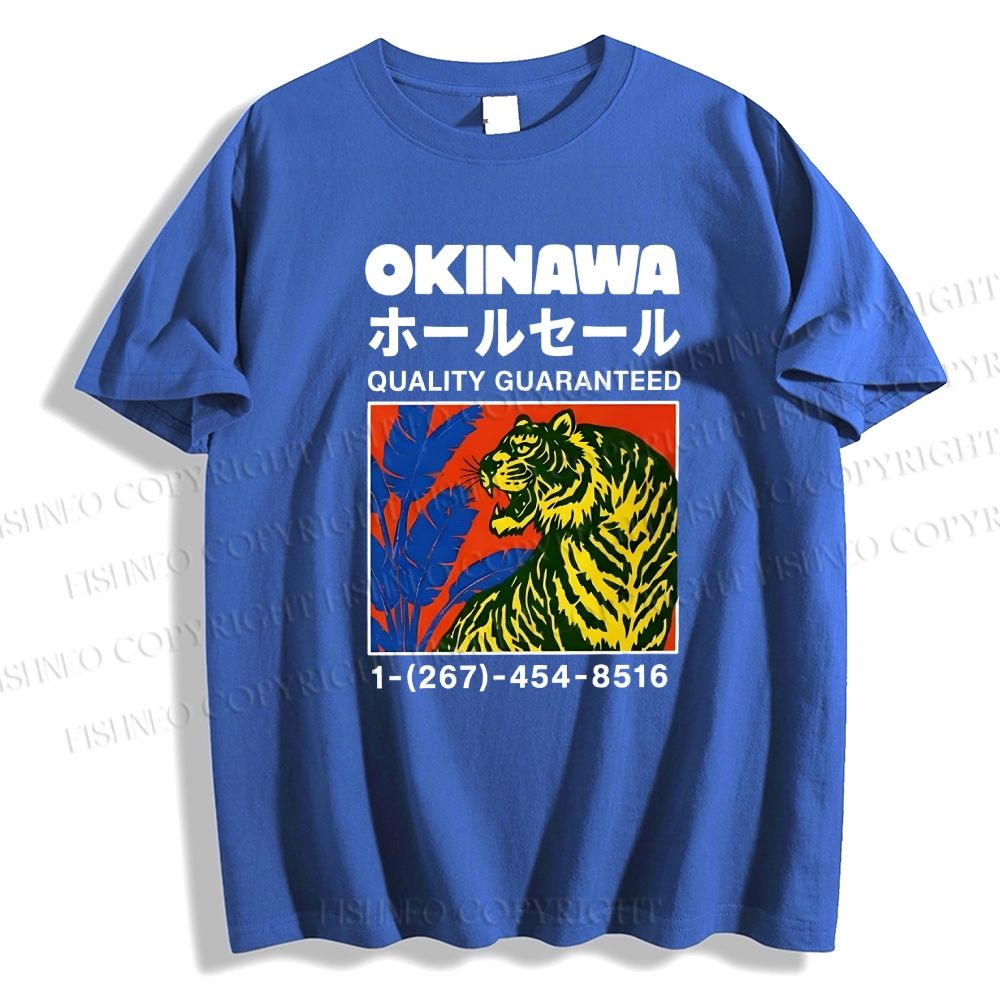 Unisex Classic Cotton Okinawa Tiger Printed T-shirt