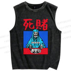 Unisex Do Or Die Printed Washed Tank Top