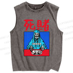 Unisex Do Or Die Printed Washed Tank Top