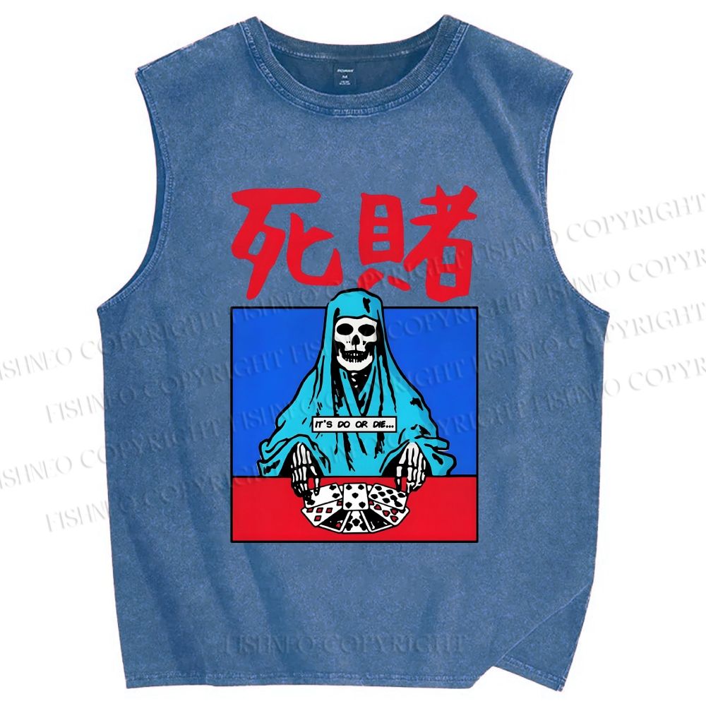 Unisex Do Or Die Printed Washed Tank Top
