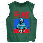 Unisex Do Or Die Printed Washed Tank Top
