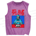 Unisex Do Or Die Printed Washed Tank Top