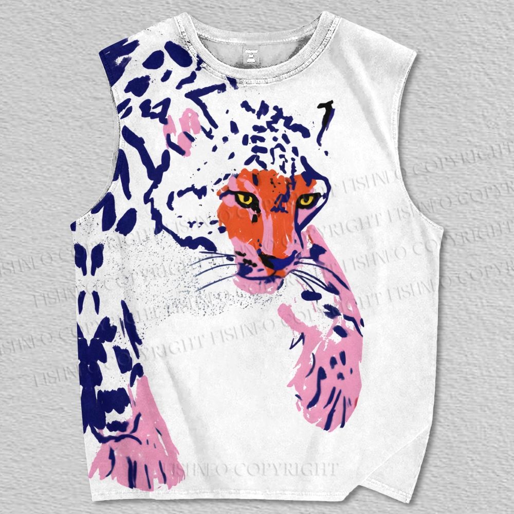 Unisex Walking Panther Printed Tank Top