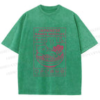 Unisex Japanese Cat in Ramen Printed Washed Tee