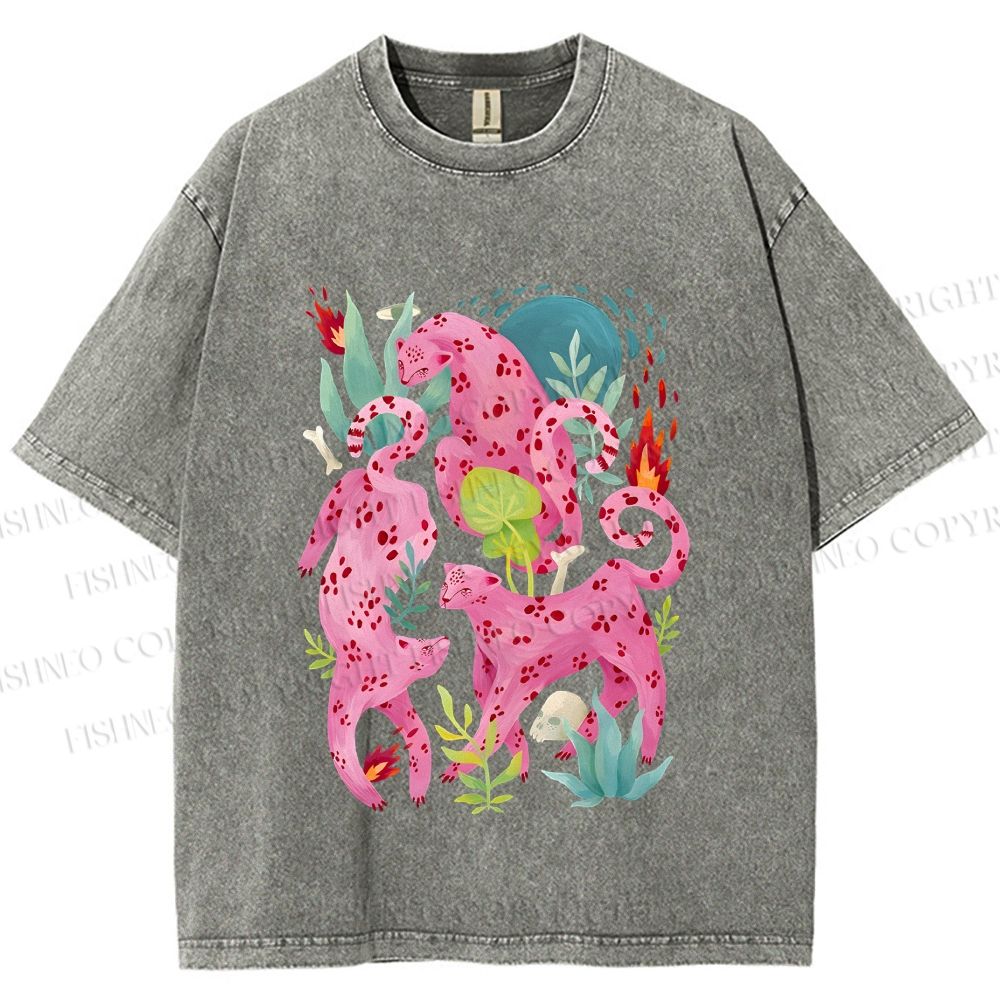 Unisex Pink Panthers Printed Washed Tee
