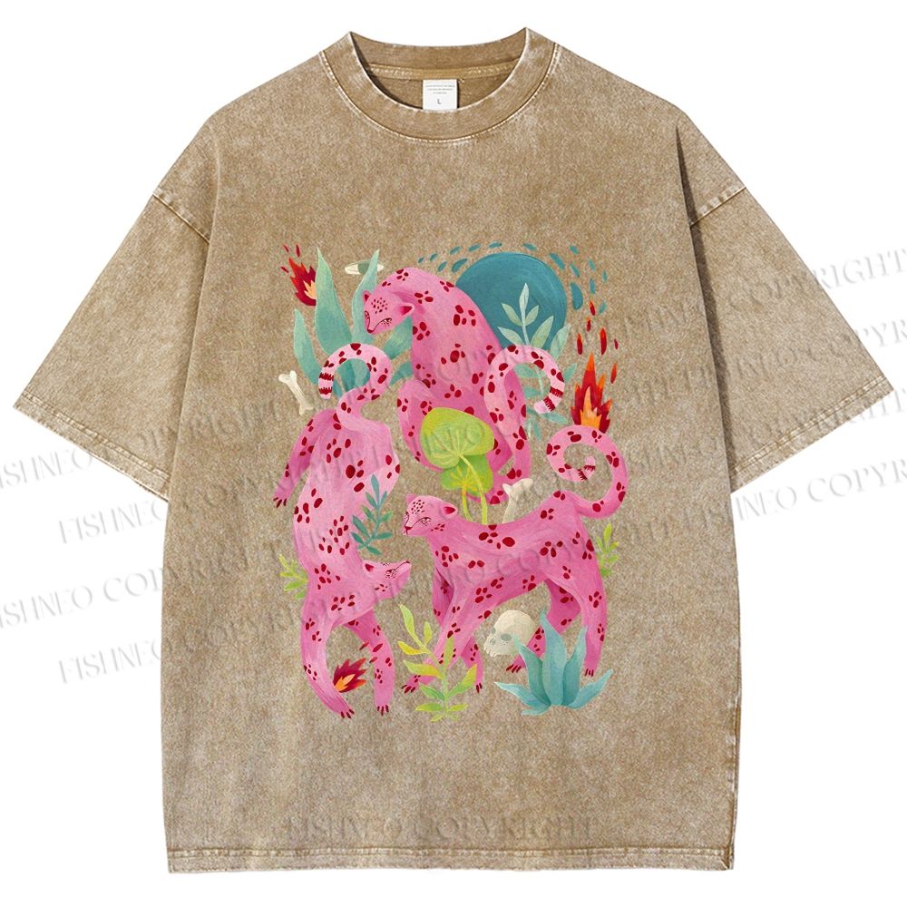 Unisex Pink Panthers Printed Washed Tee