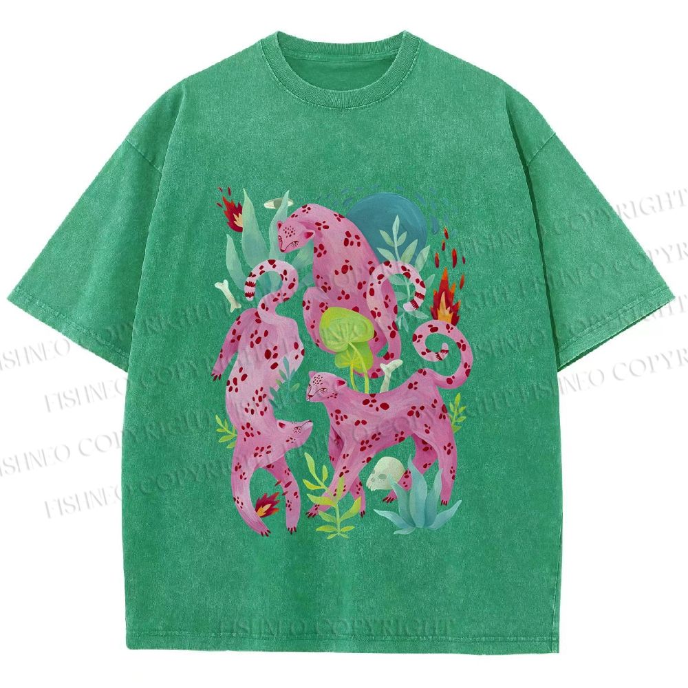 Unisex Pink Panthers Printed Washed Tee