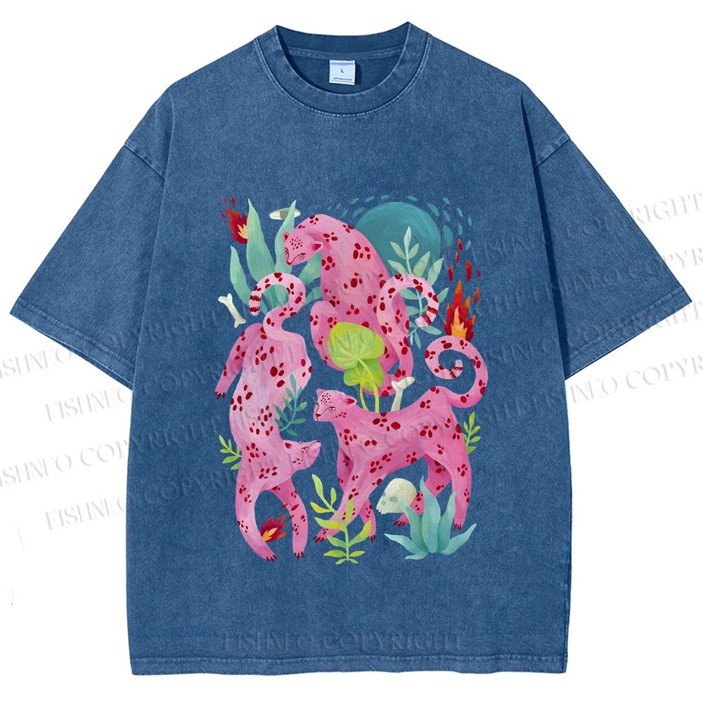 Unisex Pink Panthers Printed Washed Tee