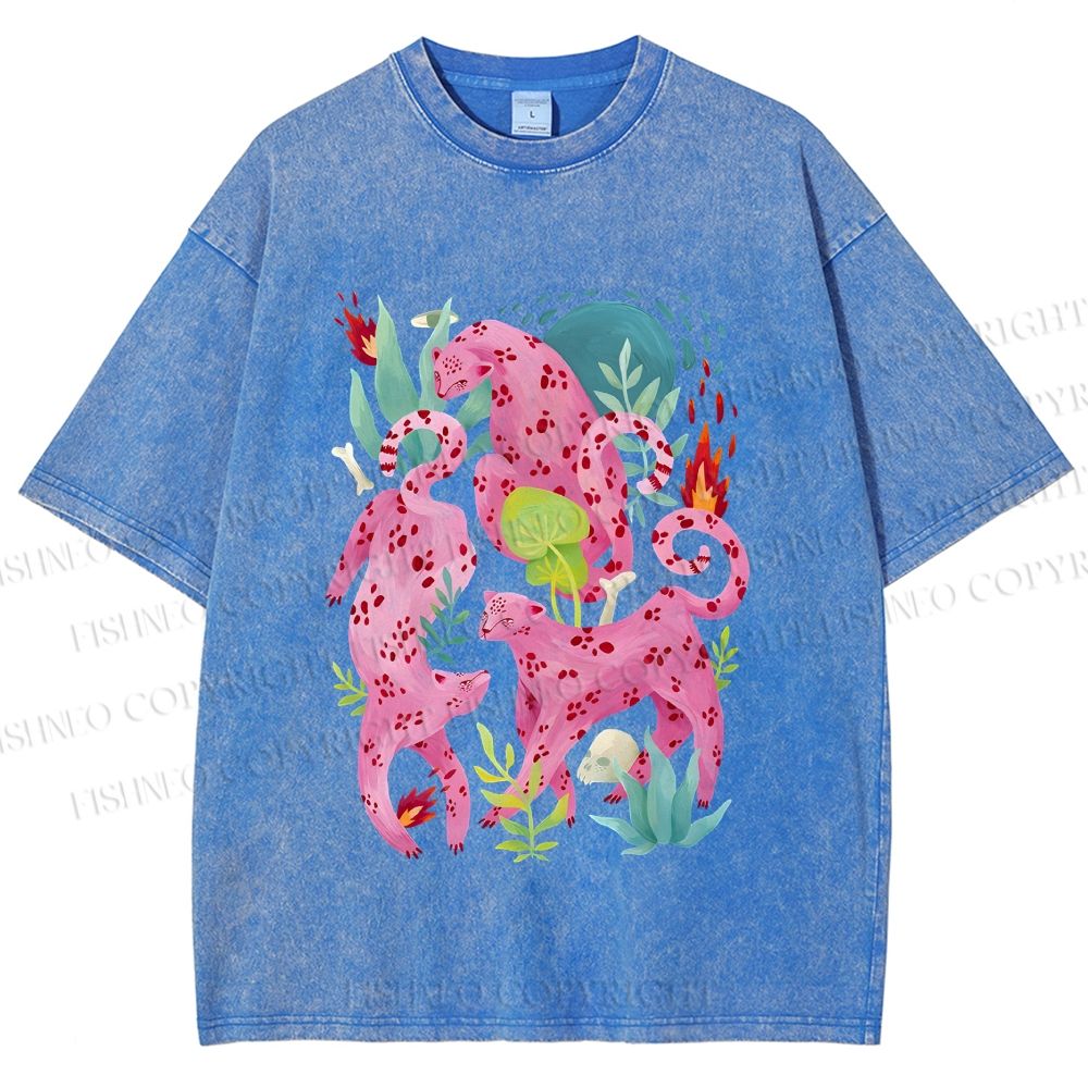 Unisex Pink Panthers Printed Washed Tee