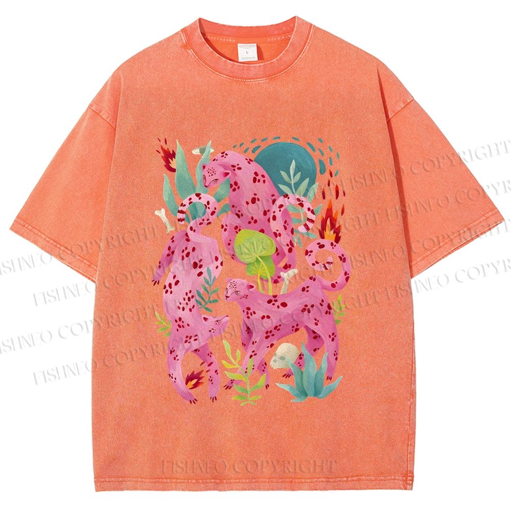 Unisex Pink Panthers Printed Washed Tee