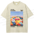 Unisex Yayoi Kusama Multicolor Pumpkin Printed Washed Tee