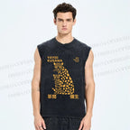 Unisex Yayoi Kusama Panthers Printed Washed Tank Top