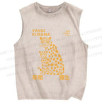 Unisex Yayoi Kusama Panthers Printed Washed Tank Top