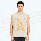 Unisex Yayoi Kusama Panthers Printed Washed Tank Top