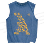 Unisex Yayoi Kusama Panthers Printed Washed Tank Top