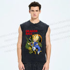Unisex Super Vegeta Dragon Ball Printed Washed Tank Top