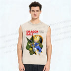Unisex Super Vegeta Dragon Ball Printed Washed Tank Top