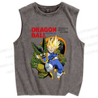 Unisex Super Vegeta Dragon Ball Printed Washed Tank Top