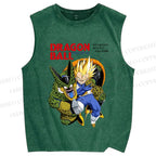 Unisex Super Vegeta Dragon Ball Printed Washed Tank Top