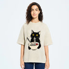 Ramen Cat Vintage Wash Japanese Design T-Shirt