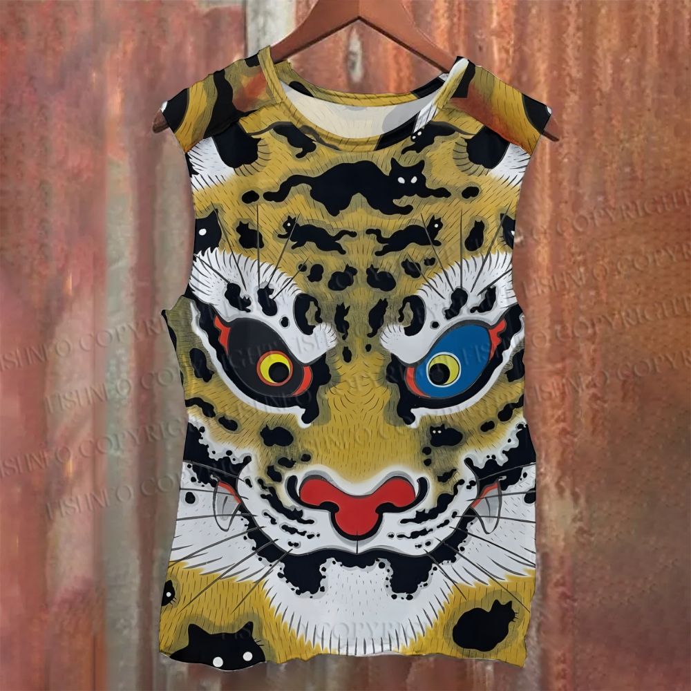 Unisex Casual The Tiger Doesn't Know What Is In The Cat's Mind Printed Tank Top