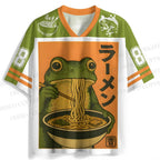 Japanese Frog Having Ramen Jersey Shirts
