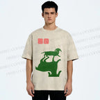 Unisex Dachshund Printed Washed Tee