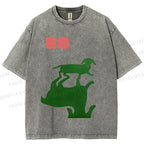 Unisex Dachshund Printed Washed Tee