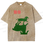 Unisex Dachshund Printed Washed Tee