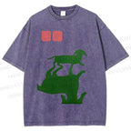 Unisex Dachshund Printed Washed Tee