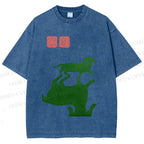 Unisex Dachshund Printed Washed Tee