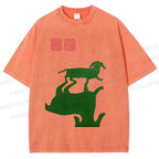 Unisex Dachshund Printed Washed Tee