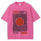 Unisex Japan Art Exhibition Printed Washed Tee