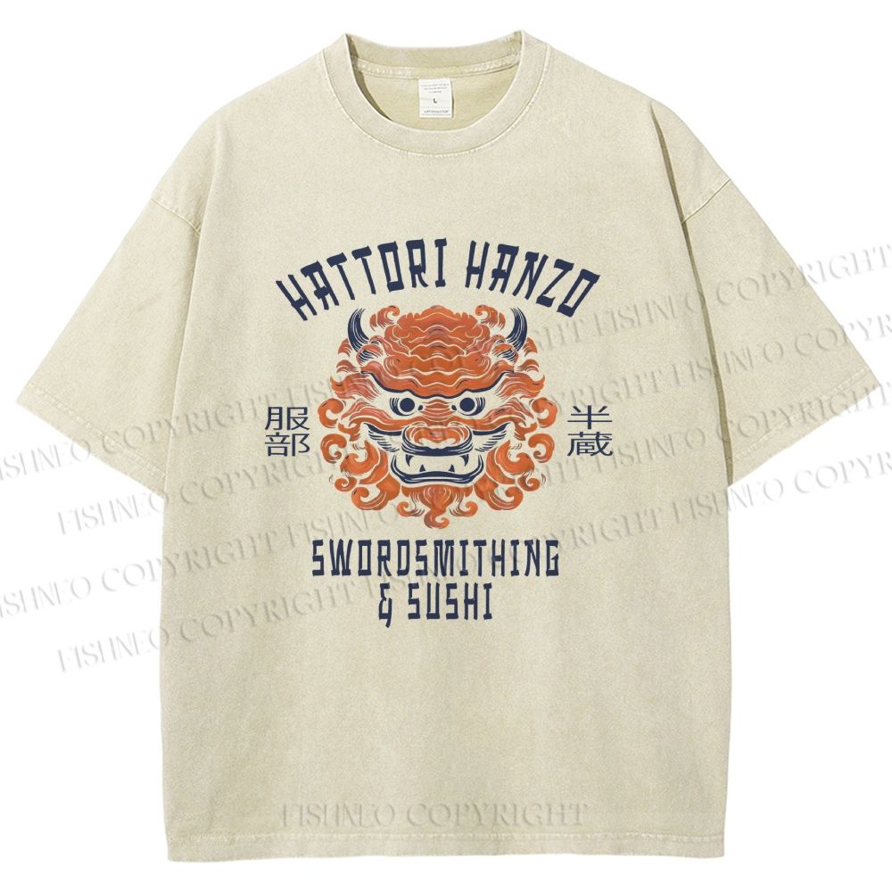 Unisex Hattori Hanzo Printed Washed Tee