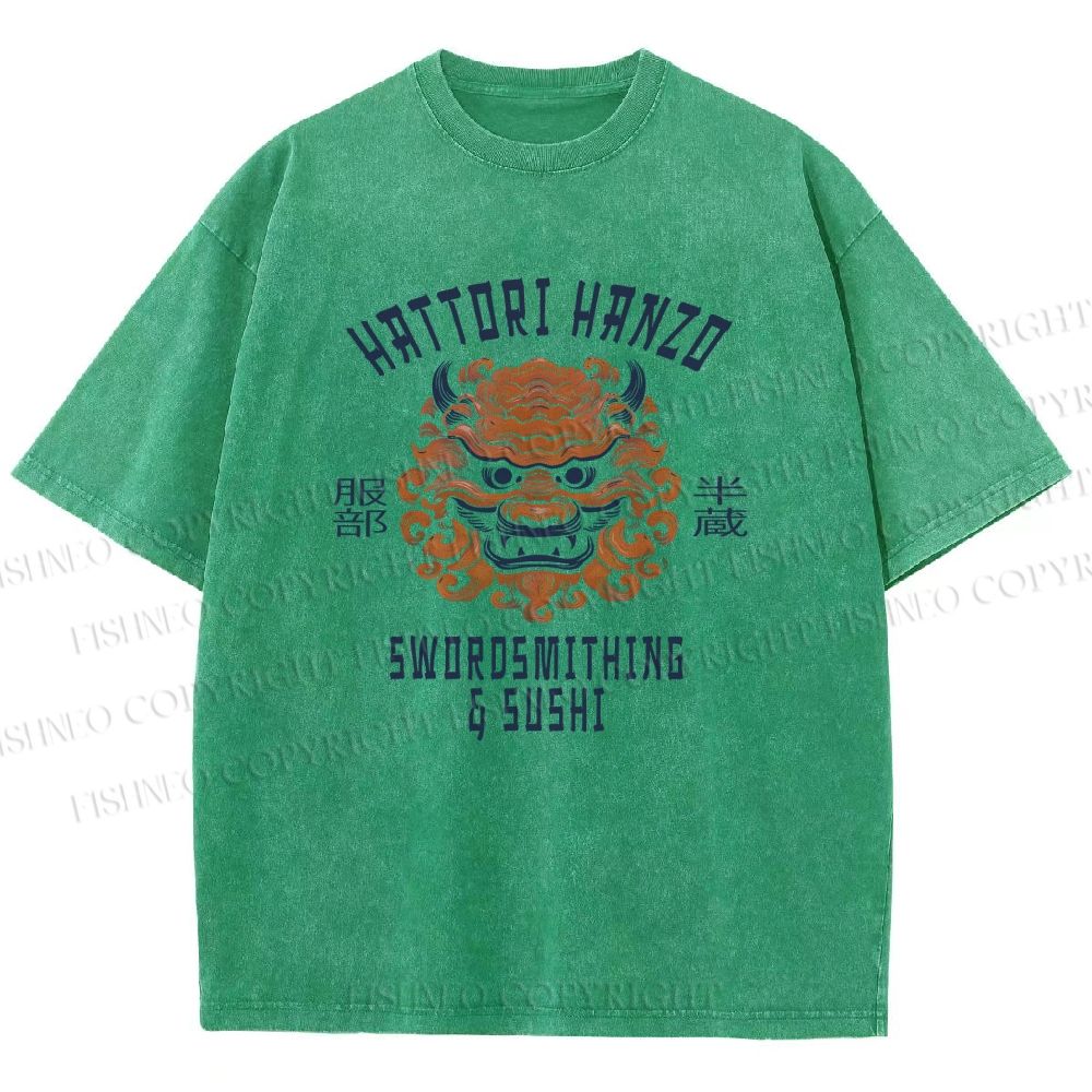 Unisex Hattori Hanzo Printed Washed Tee