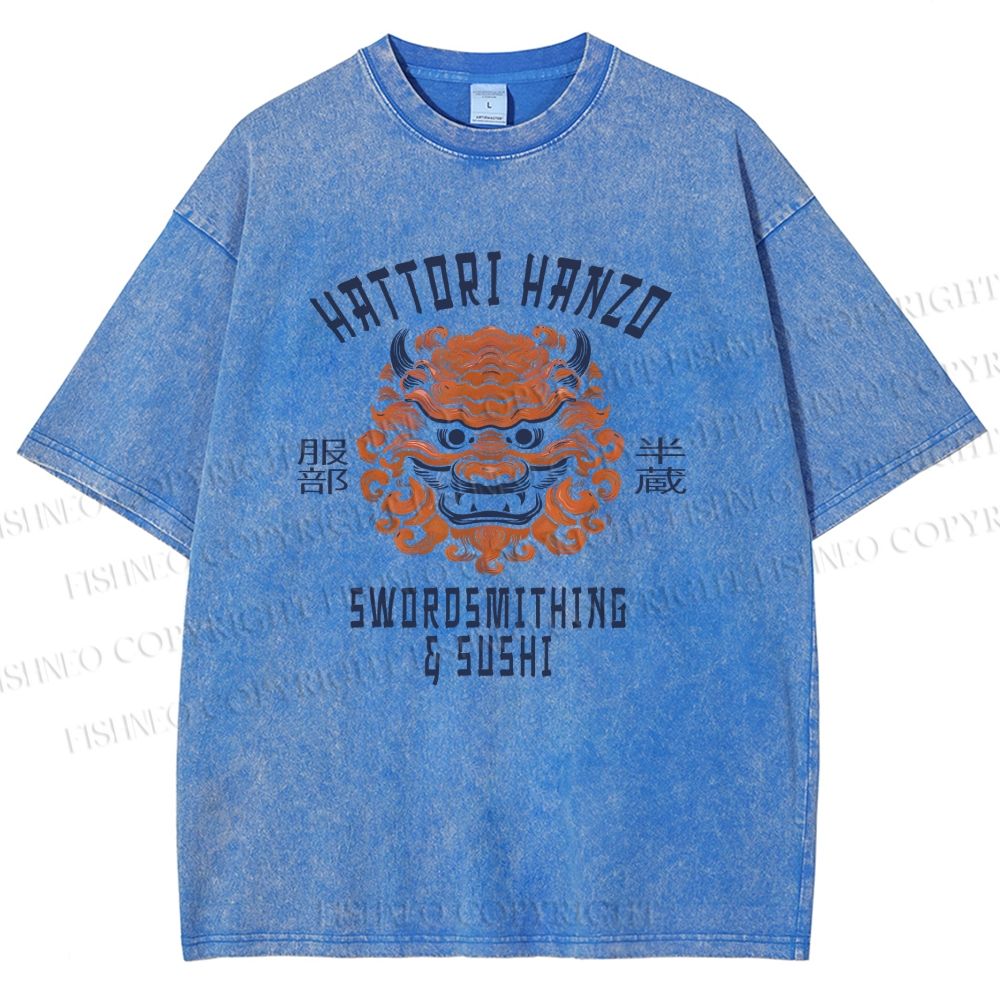 Unisex Hattori Hanzo Printed Washed Tee