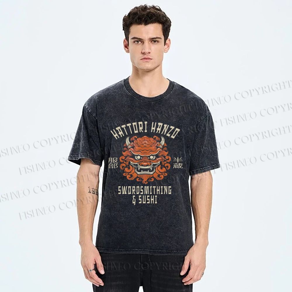 Unisex Hattori Hanzo Printed Washed Tee