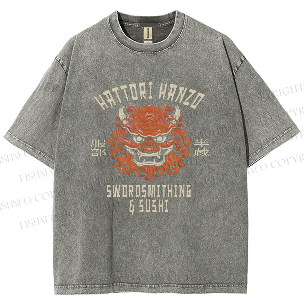 Unisex Hattori Hanzo Printed Washed Tee