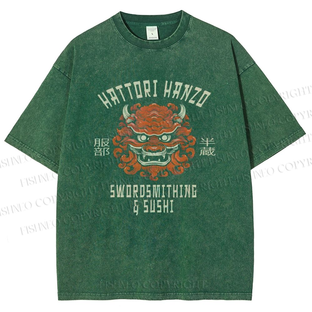 Unisex Hattori Hanzo Printed Washed Tee