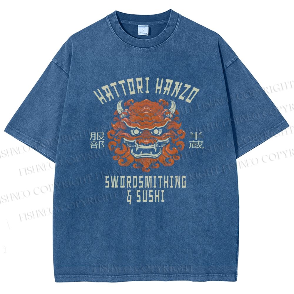 Unisex Hattori Hanzo Printed Washed Tee