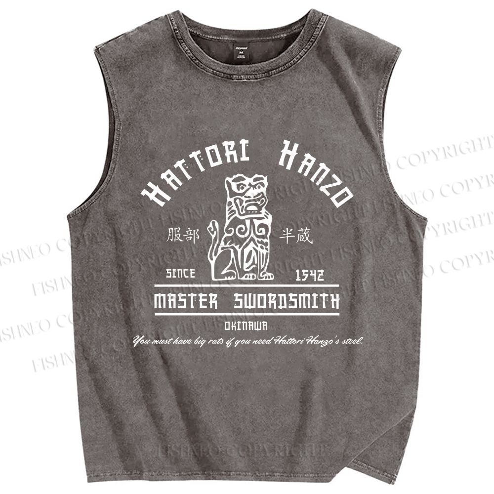 Unisex Hattori Hanzo Printed Washed Tank Top