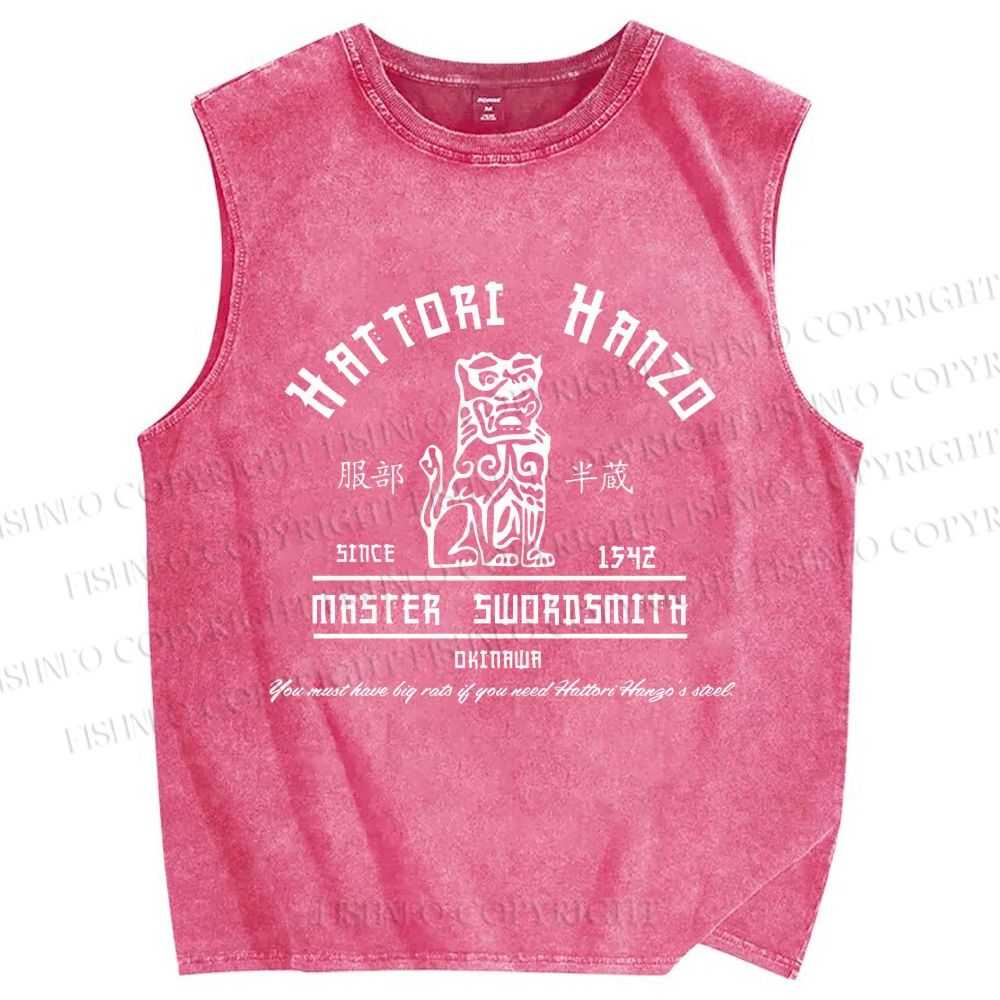 Unisex Hattori Hanzo Printed Washed Tank Top