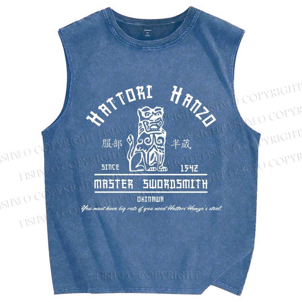Unisex Hattori Hanzo Printed Washed Tank Top
