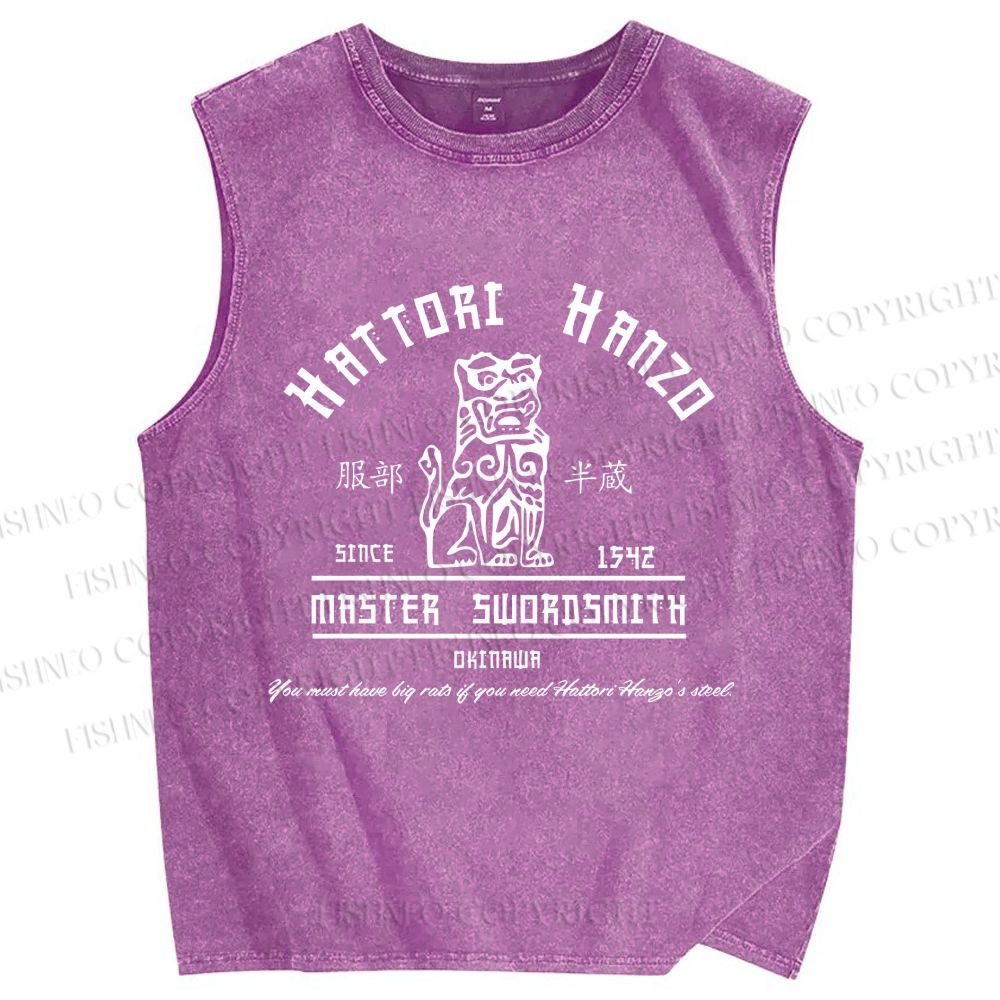 Unisex Hattori Hanzo Printed Washed Tank Top