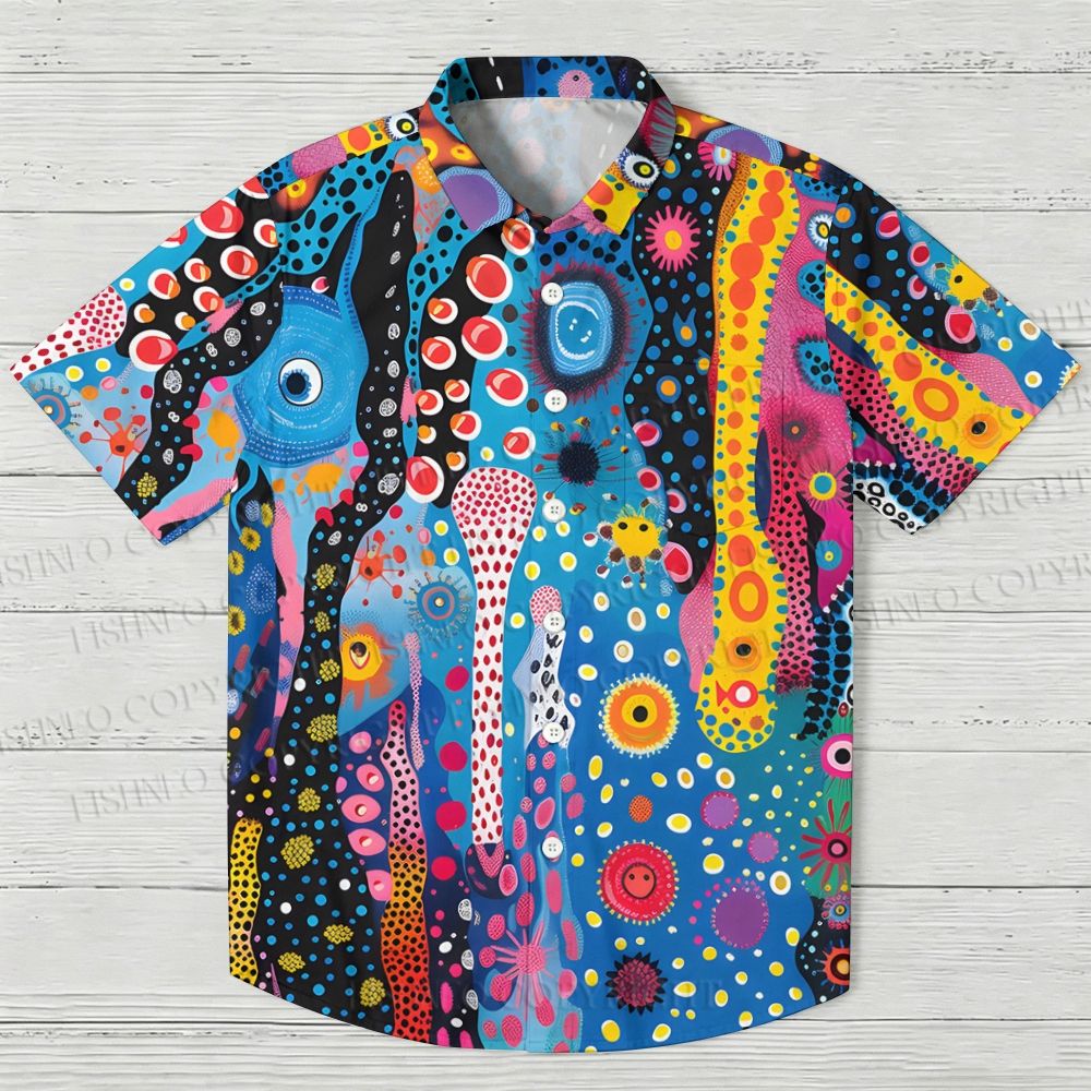 Yayoi Kusama Style Polka Dot Hawaiian Shirt