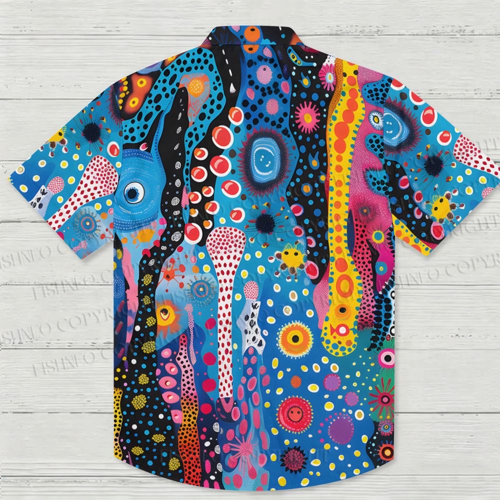 Yayoi Kusama Style Polka Dot Hawaiian Shirt